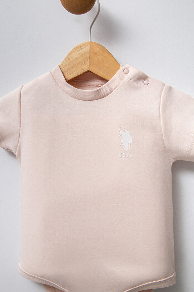 U.S. Polo Assn. Baby Girl Pink Bodysuit Set of 3