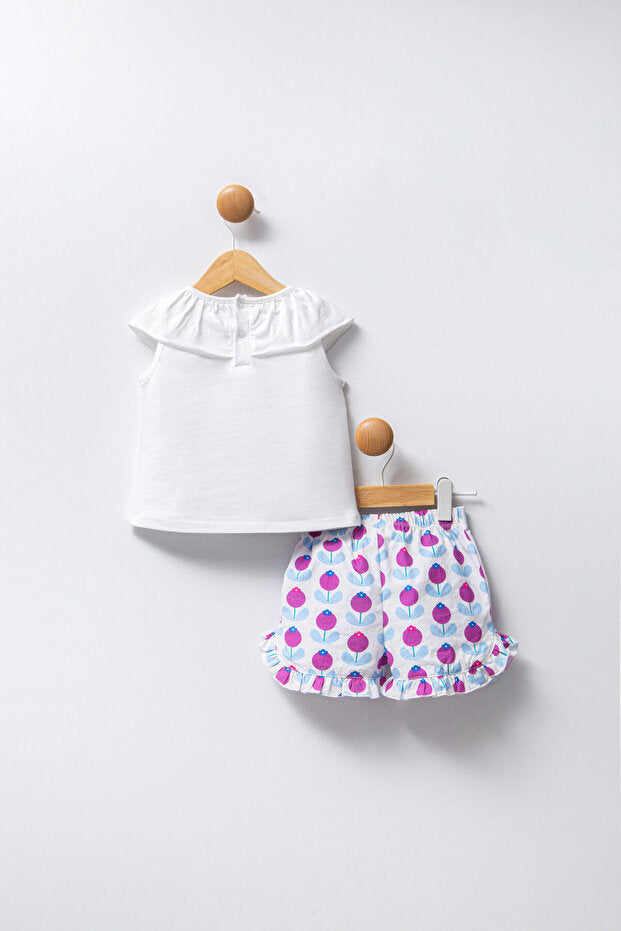 U.S. Polo Assn. White Floral Short Set