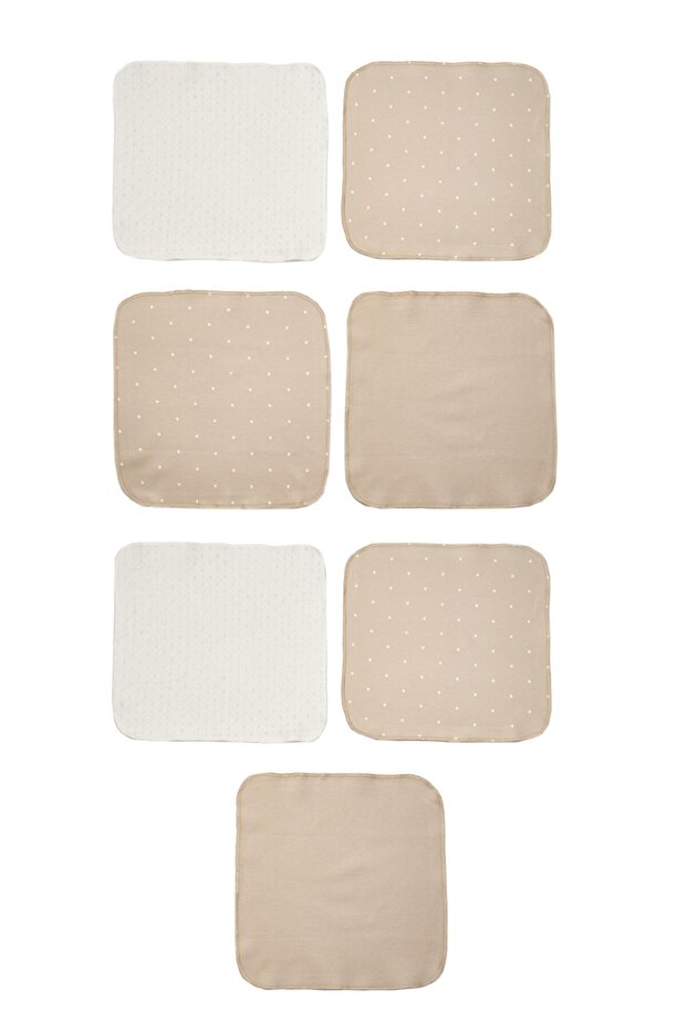 BabyCosy 7-Pack Mix WashCloths 25x25cm, 100% Organic Cotton