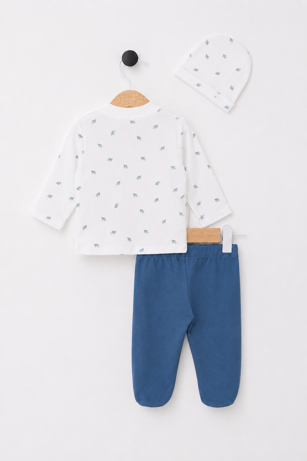 U.S. Polo Assn. Baby Boy 3 Pieces Bodysuit Set