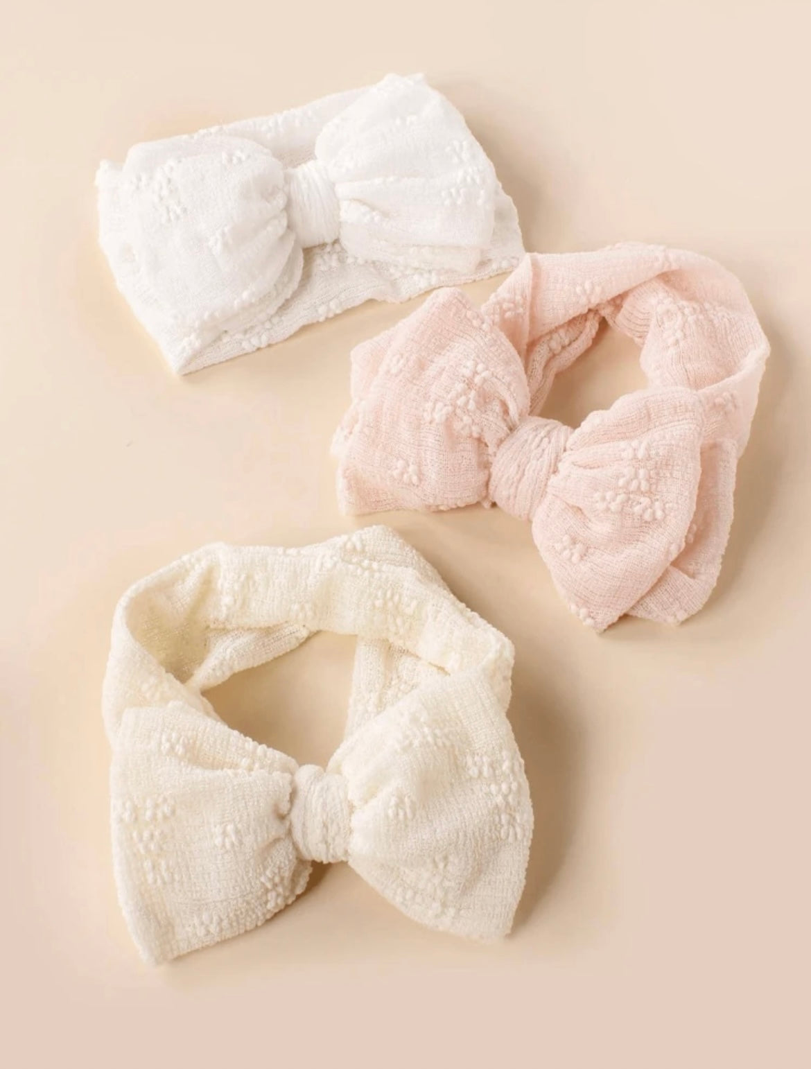 3 Pieces Set Pastel Colors Bow Headband