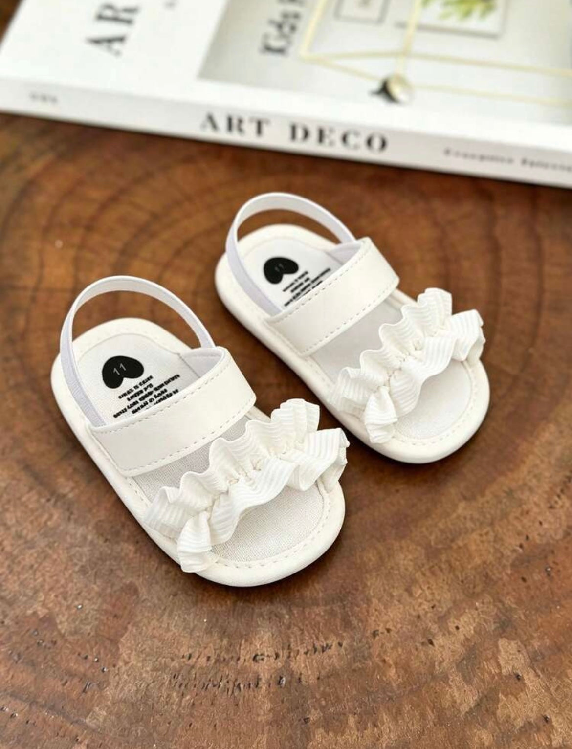 White Soft Flat Non-Slip Baby Sandals
