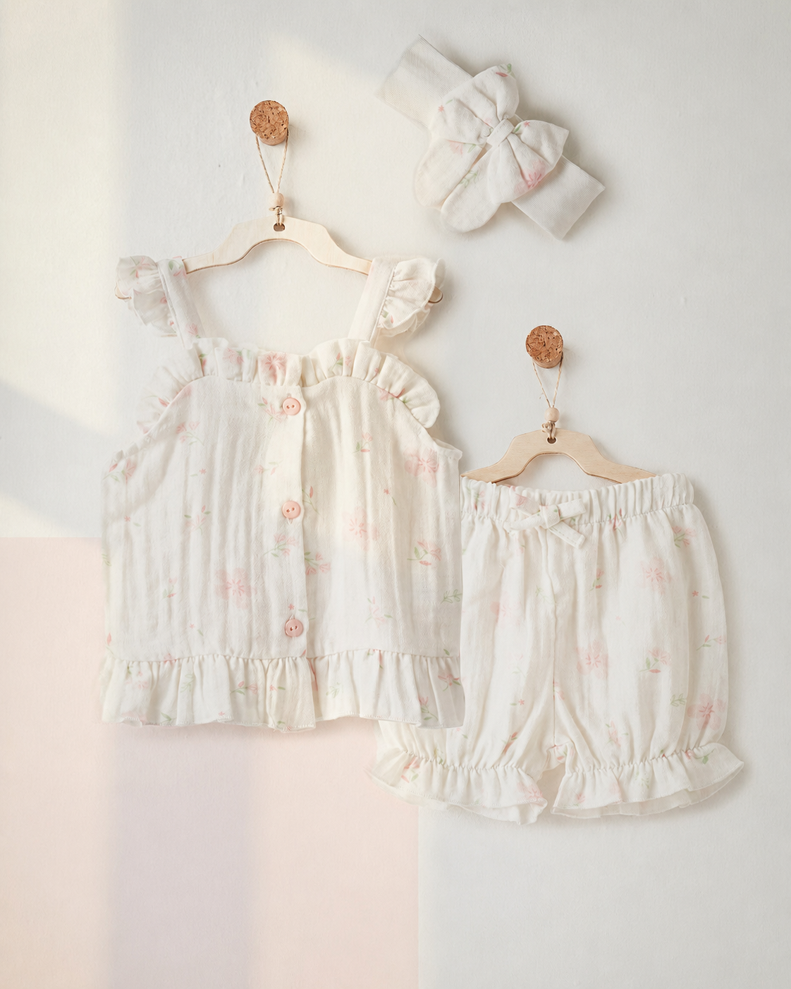 Andywawa 3-pieces floral prints muslin set, 100% Cotton