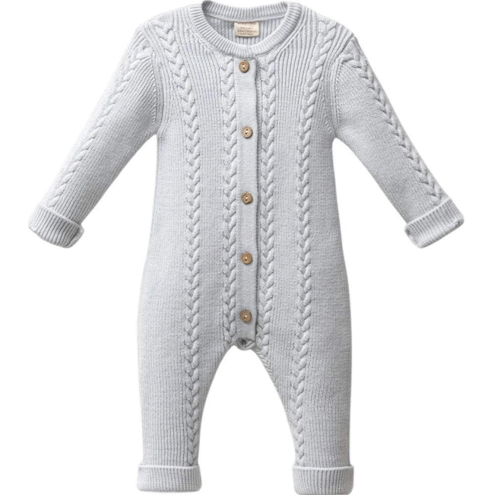 NIPPERLAND Baby Blue Unisex Knitted Romper