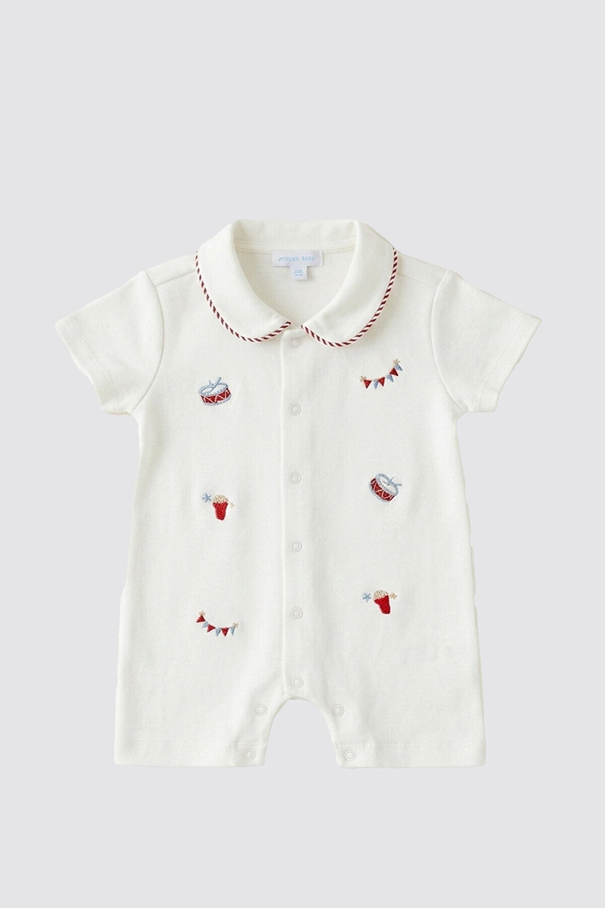 Atelier Babbi Embroidered Romper - Funco, 100% Cotton