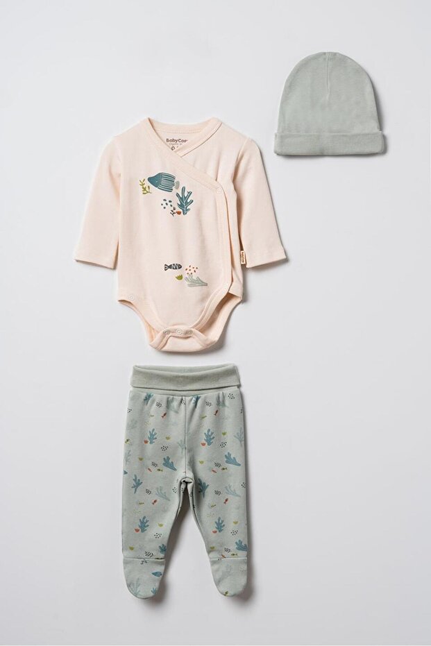 BabyCosy 3 Pieces Baby Boy Bodysuit Set, 100% Organic Cotton