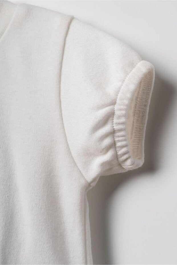BabyCosy Set of 2 White Short Oversize Girl Bodysuits, 100% Organic Cotton