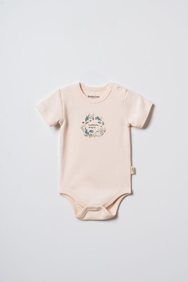 BabyCosy Set of 2 Mint Short Sleeve Boy Bodysuits, 100% Organic Cotton