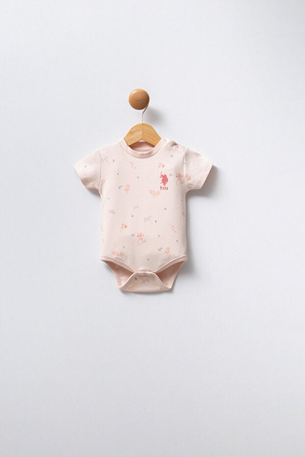 U.S. Polo Assn. Baby Girl Pink Bodysuit Set of 3