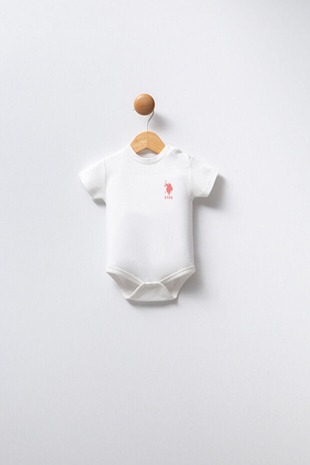 U.S. Polo Assn. Baby Girl Pink Bodysuit Set of 3