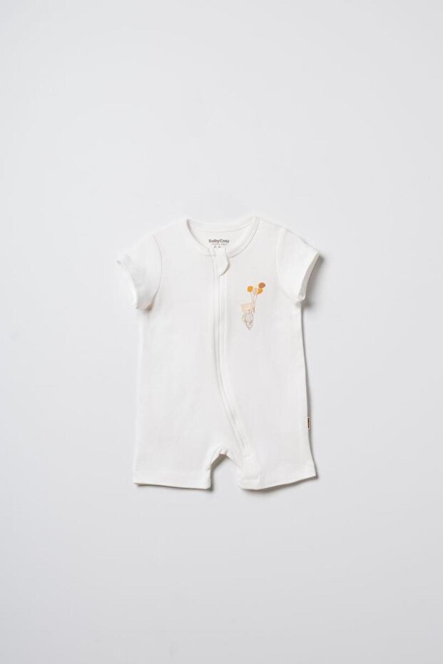 BabyCosy White Unisex Romper, 100% Organic Cotton