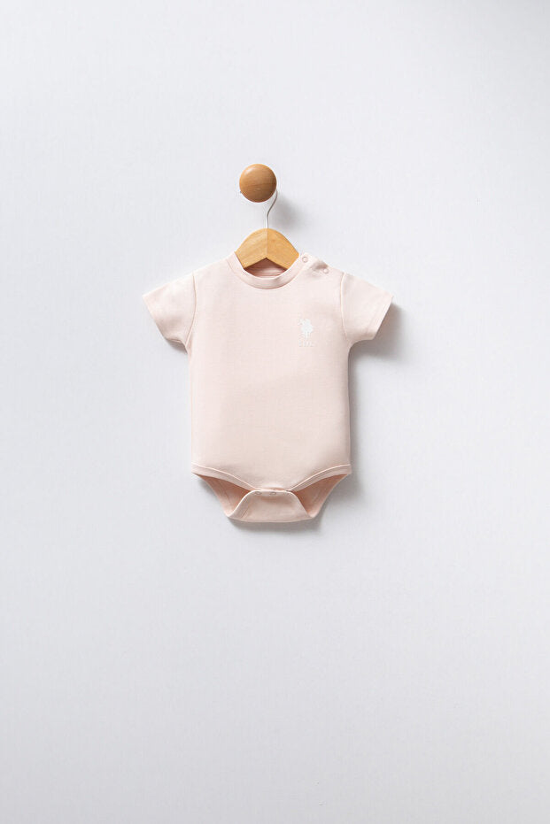U.S. Polo Assn. Baby Girl Pink Bodysuit Set of 3