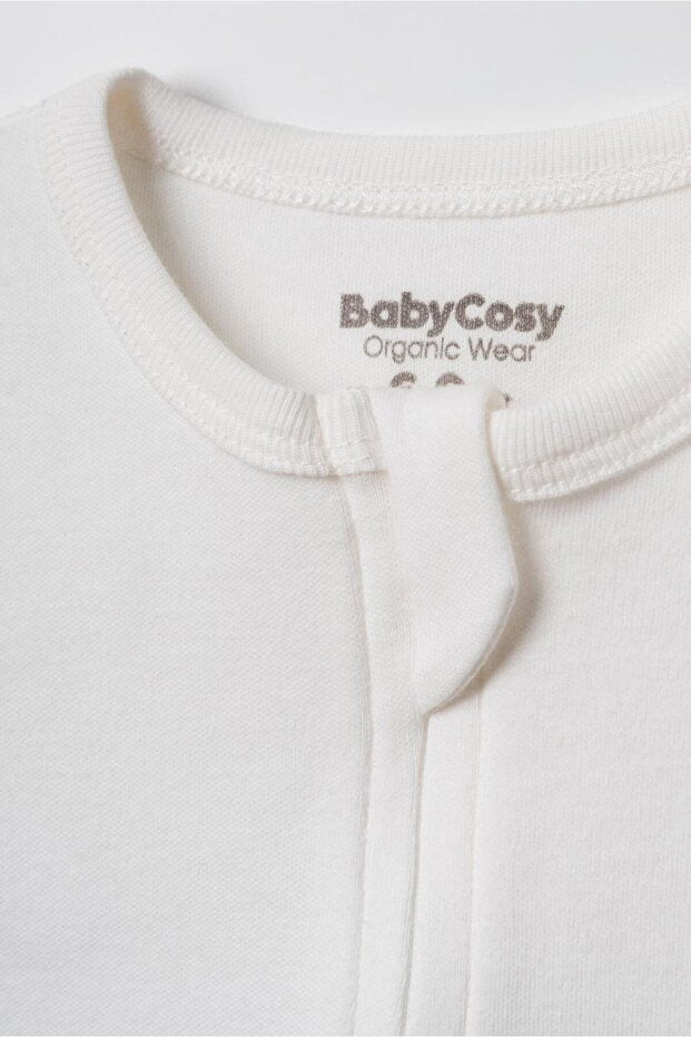 BabyCosy White Unisex Romper, 100% Organic Cotton