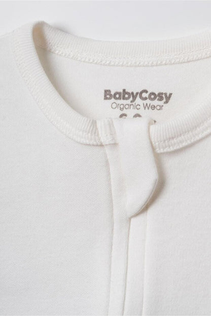 سالوبيت أبيض للجنسين من BabyCosy، قطن عضوي معتمد من GOTS