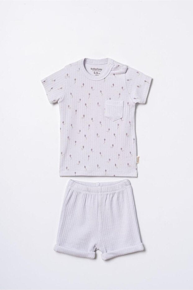 BabyCosy Gray Boy Shorts Set, 100% Organic Cotton