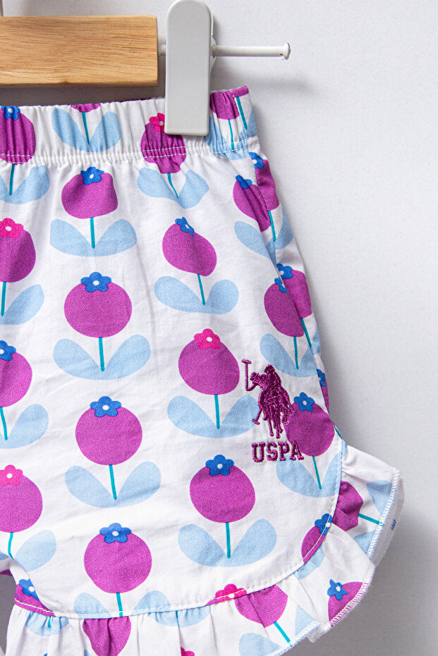 U.S. Polo Assn. White Floral Short Set
