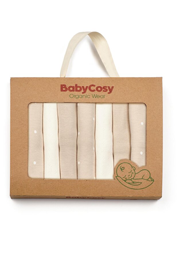 BabyCosy 7-Pack Mix WashCloths 25x25cm, 100% Organic Cotton