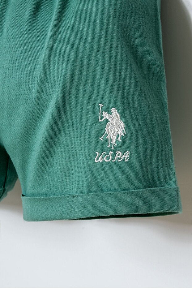 U.S. Polo Assn. Green Floral Short Set