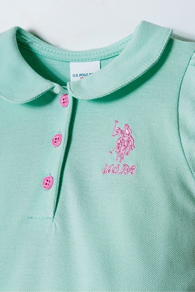 U.S. Polo Assn. Baby Girl Green Dress