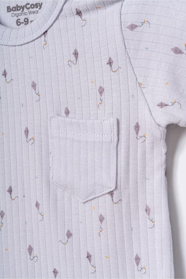 BabyCosy Gray Boy Shorts Set, 100% Organic Cotton