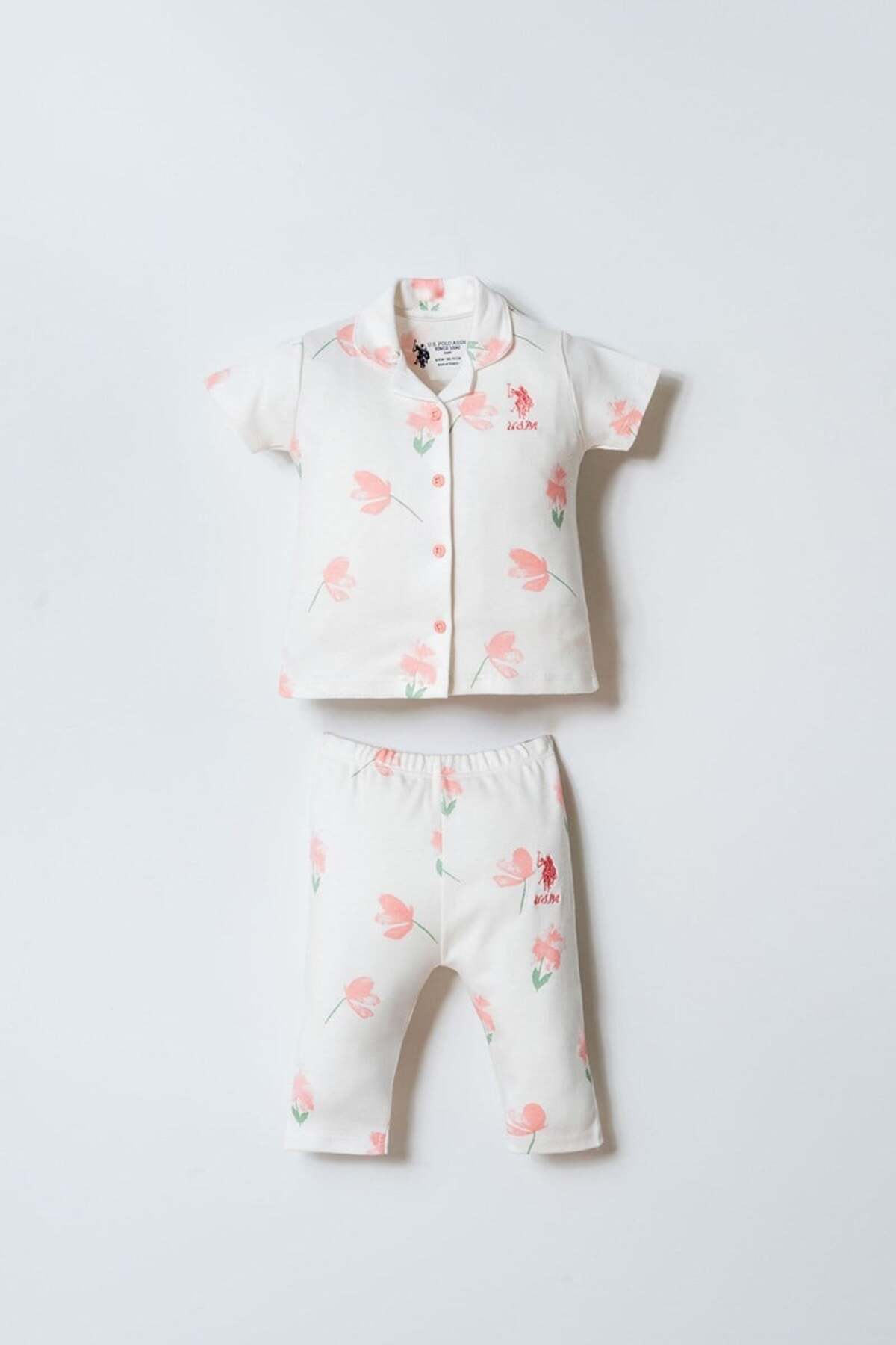 U.S. Polo Assn. Baby Girl Pink Floral Pyjamas