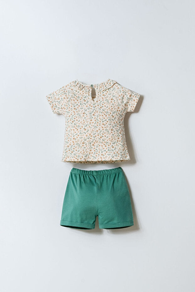 U.S. Polo Assn. Green Floral Short Set