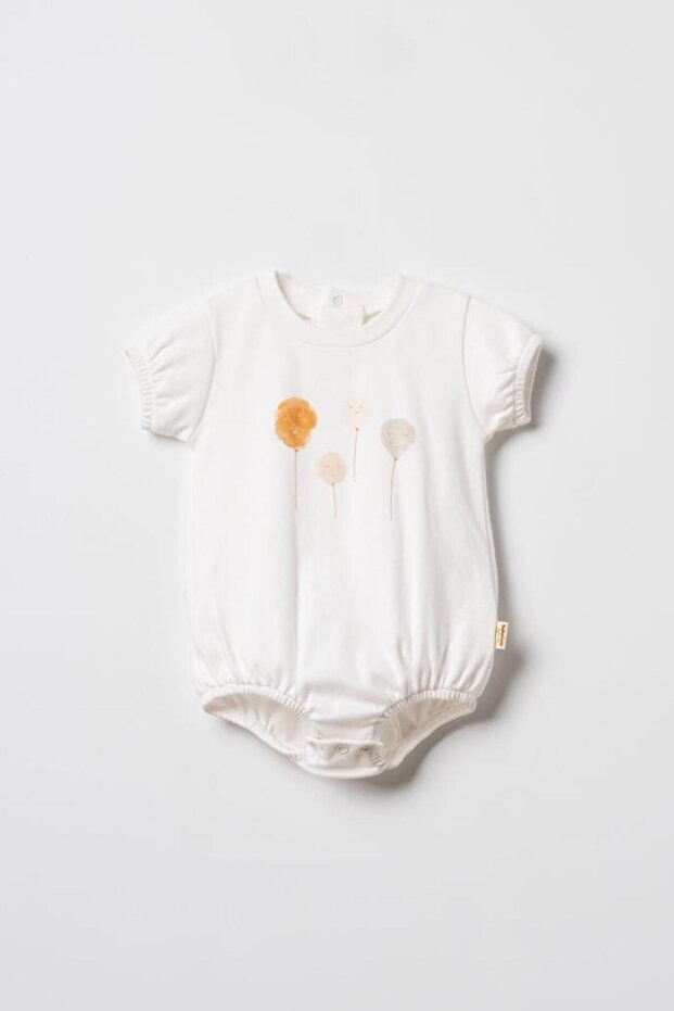 BabyCosy Set of 2 White Short Oversize Girl Bodysuits, 100% Organic Cotton