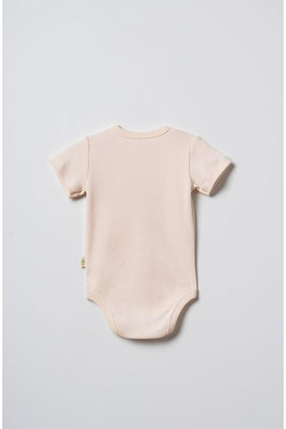 طقم بدلة نوم من قطعتين للأطفال من BabyCosy، لون بيج، قطن عضوي معتمد من GOTS