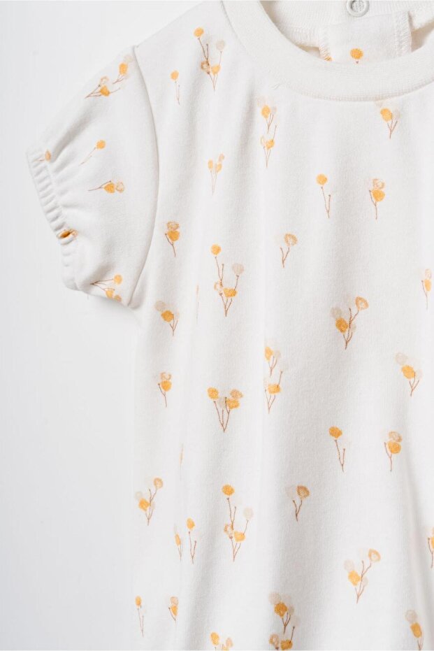 BabyCosy Set of 2 White Short Oversize Girl Bodysuits, 100% Organic Cotton