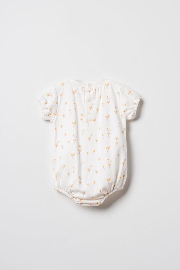 BabyCosy Set of 2 White Short Oversize Girl Bodysuits, 100% Organic Cotton