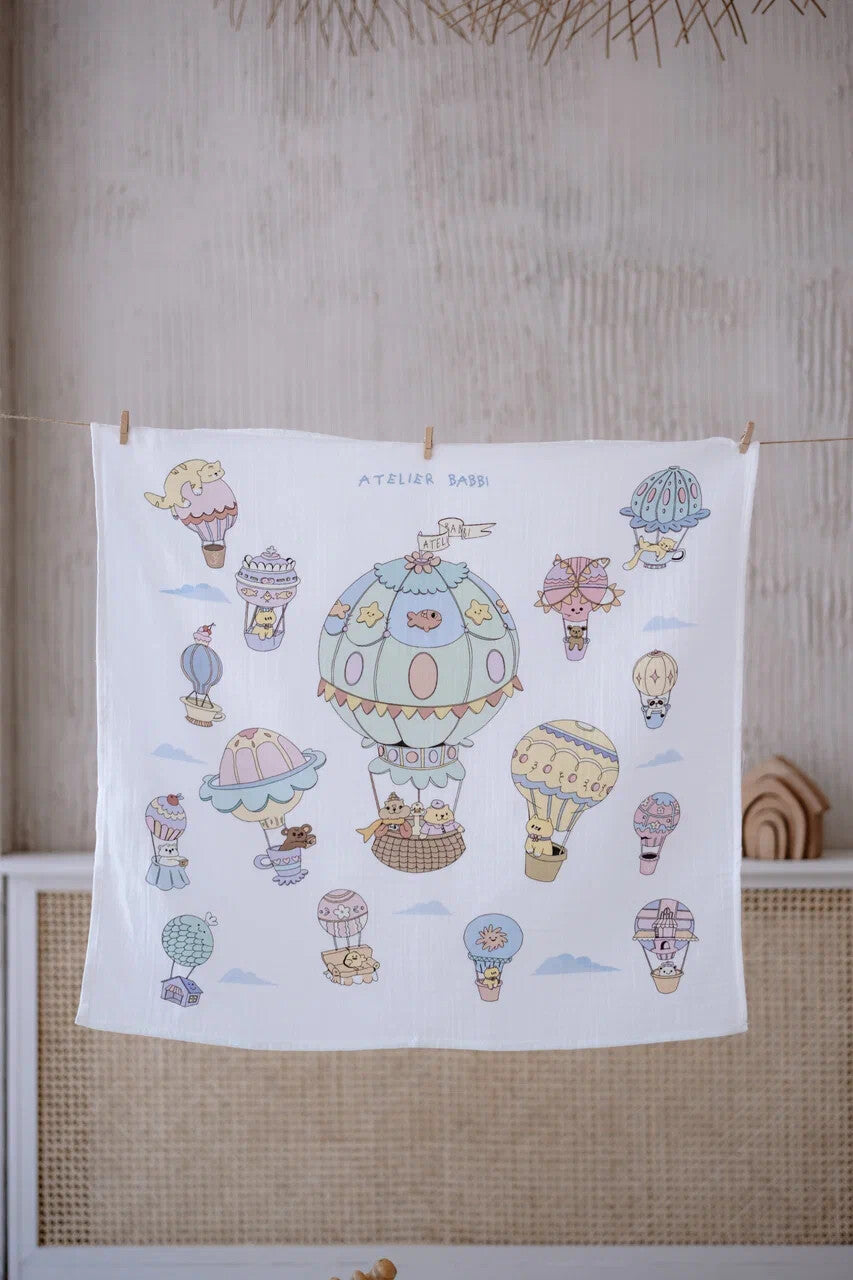 Atelier Babbi Double Layer Muslin Cover – Cappadocia, 100% Cotton