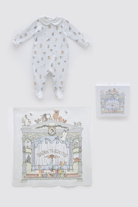 Atelier Babbi Newborn 2-Pieces Set - Theatre / Blue, 100% Cotton