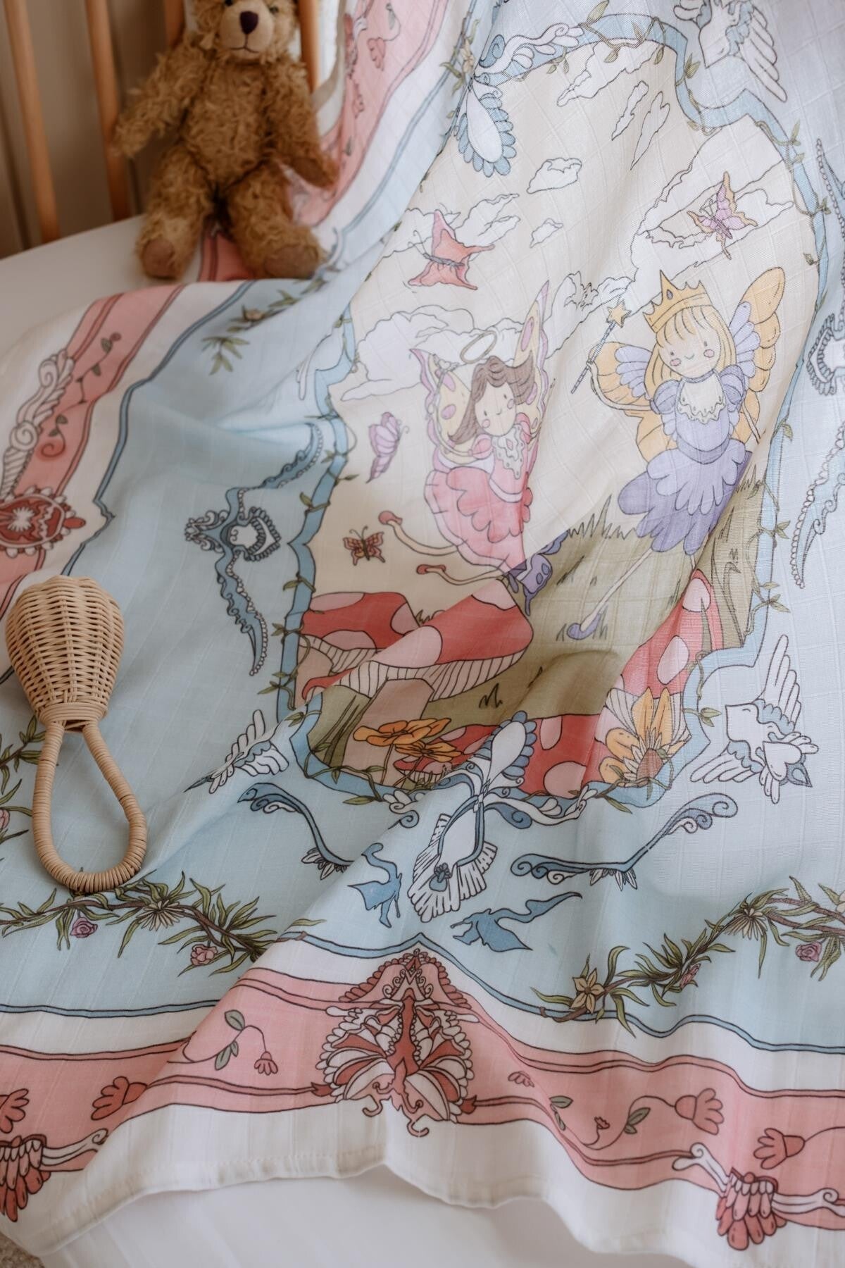 Atelier Babbi Double Layer Muslin Cover – Fairy Tale, 100% Cotton