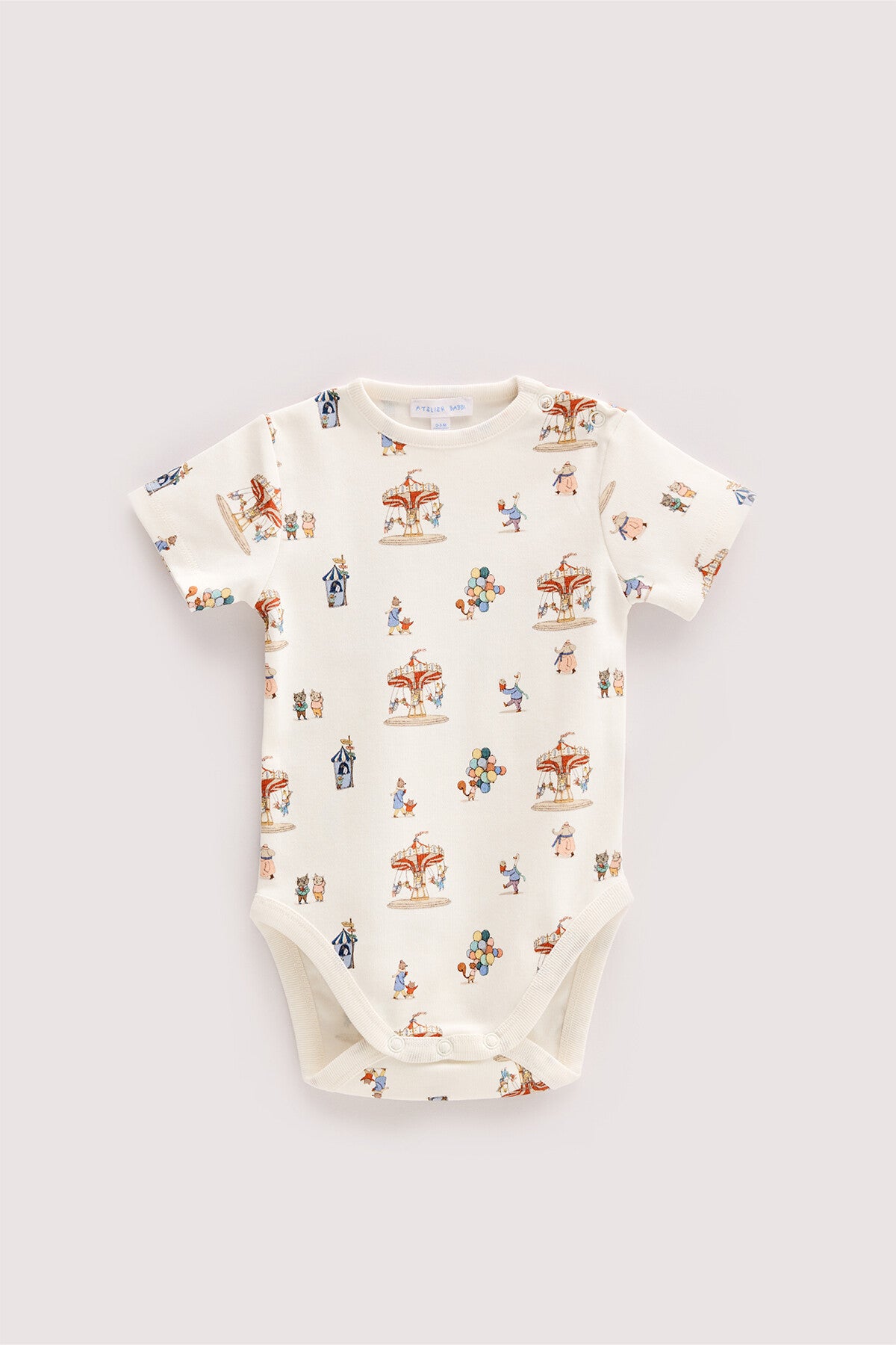 Atelier Babbi Set of 3 Bodysuit & Pants & Sweater - Funfair, 100% Cotton