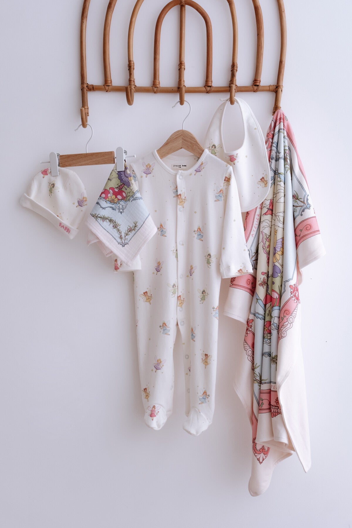 Atelier Babbi Newborn Set (4-Pieces) - Fairy Tale, 100% Cotton