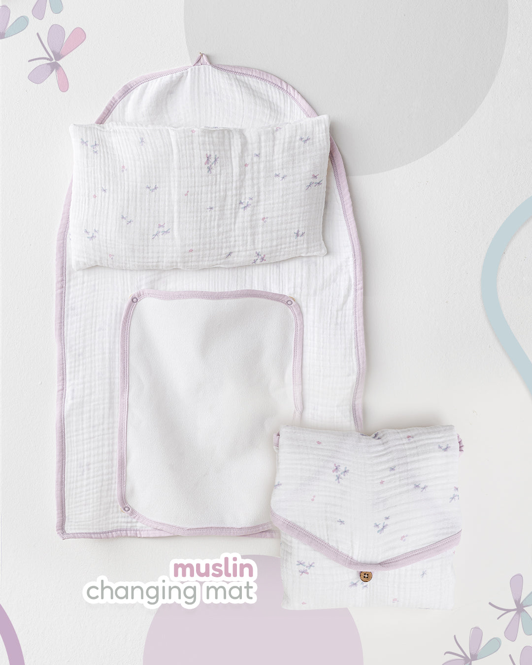 Andywawa Lilac Muslin Changing Mat