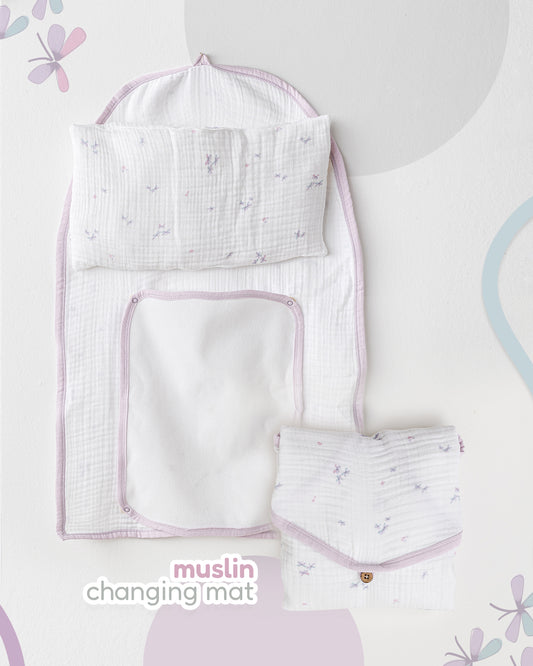 Andywawa Lilac Muslin Changing Mat
