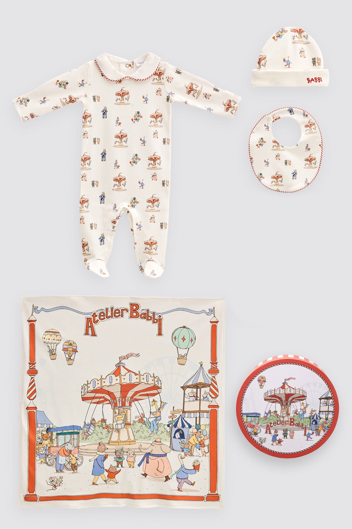 Atelier Babbi Newborn 4-pieces Funfair Set, 100% Cotton