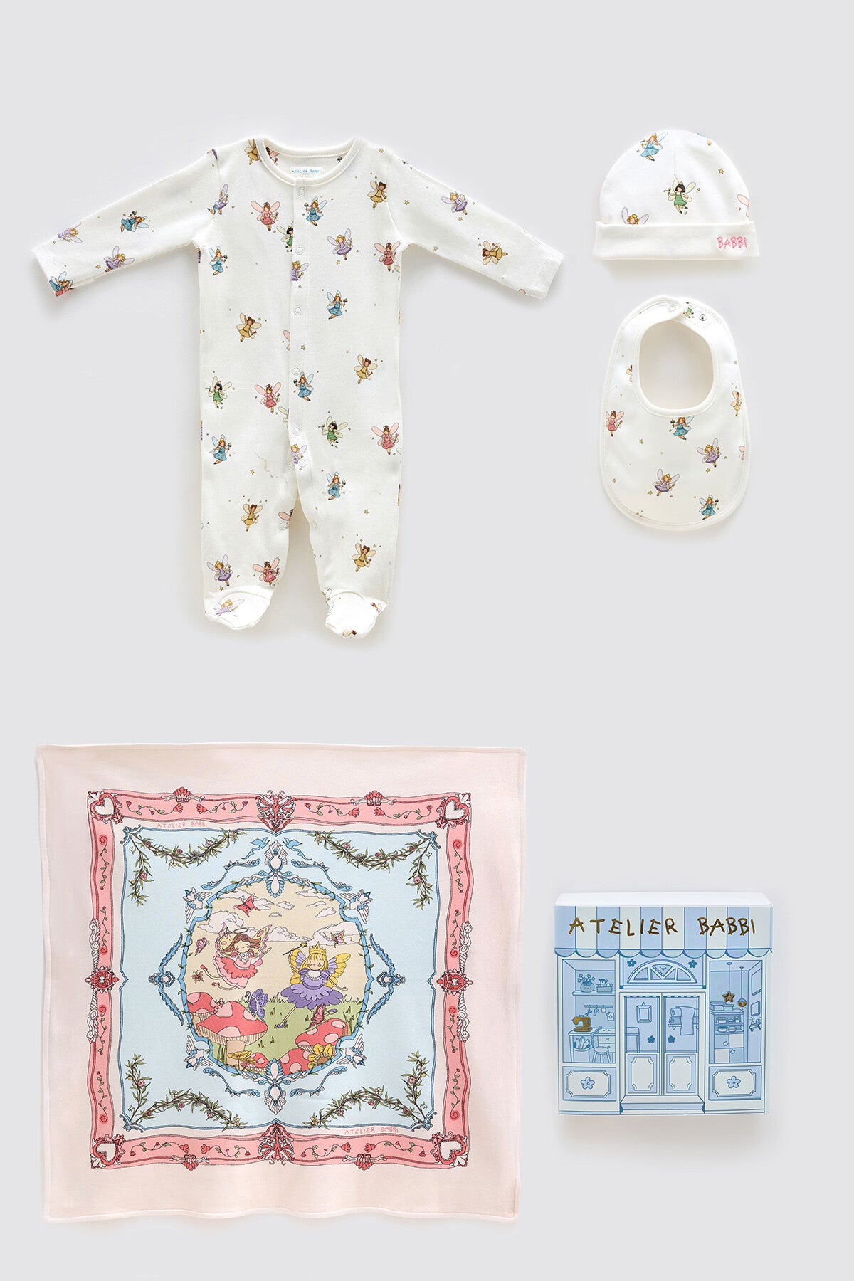Atelier Babbi Newborn 4-pieces Fairytale Set, 100% Cotton