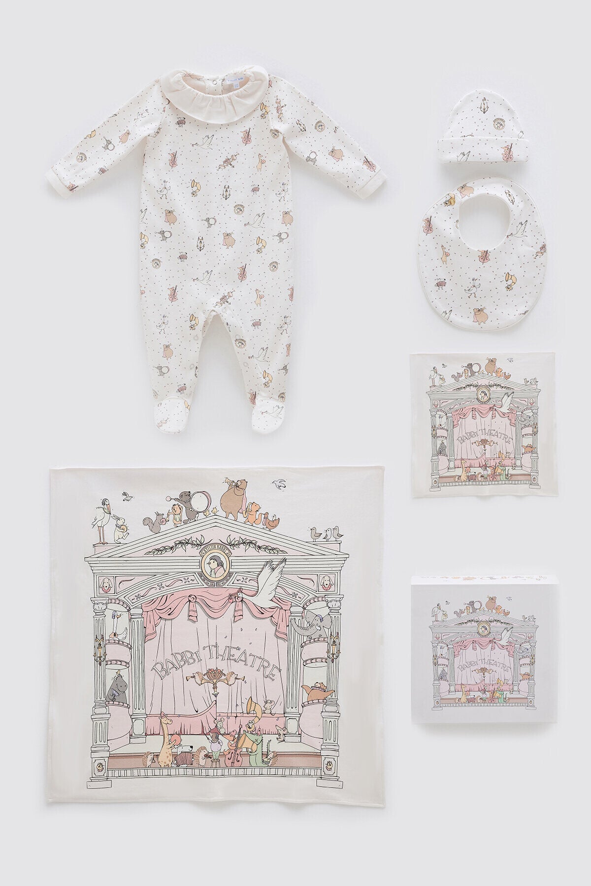 Atelier Babbi Newborn 5-Piece Set - Theatre / Pink, 100% Cotton