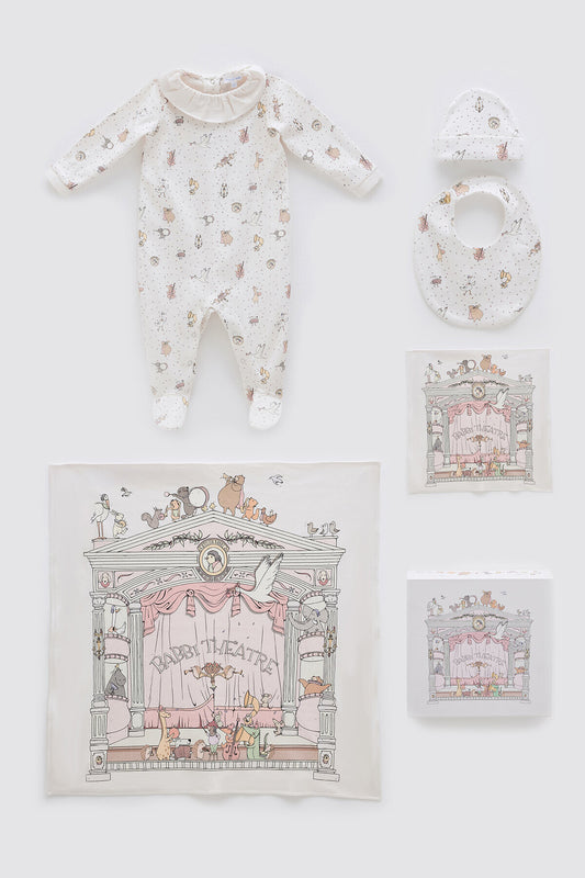 Atelier Babbi Newborn 5-Piece Set - Theatre / Pink, 100% Cotton