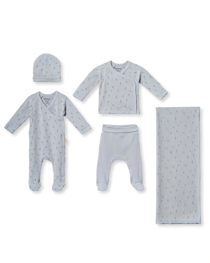 طقم المستشفى للأولاد من BabyCosy مكون من 5 قطع باللون النعناعي، قطن عضوي معتمد من GOTS