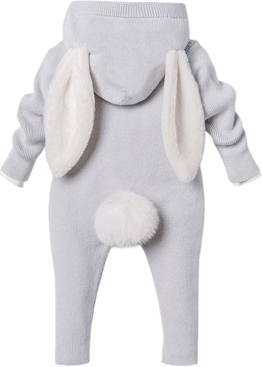 NIPPERLAND Light Blue 2-Pieces Footed Jumpsuit with Bunny Ears and Pompom