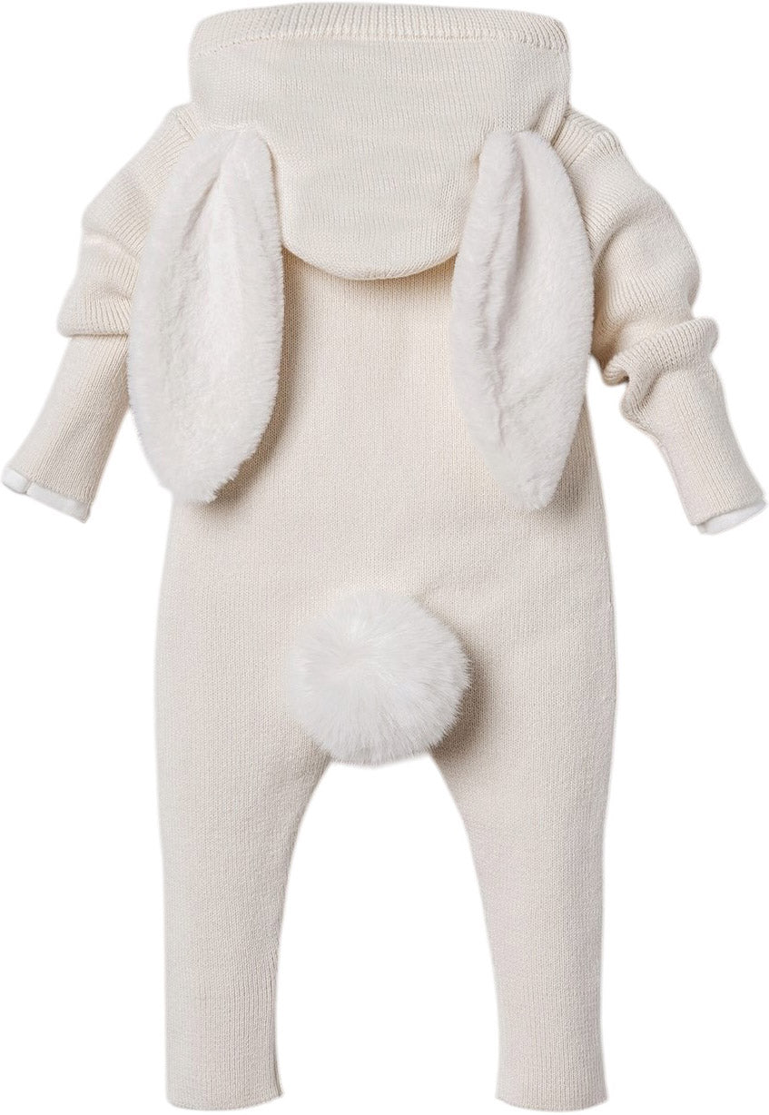 NIPPERLAND Unisex 2-Pieces Footed Jumpsuit with Bunny Ears and Pompom
