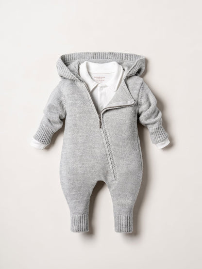 NIPPERLAND Unisex Gray 2-Pieces Zipper Romper