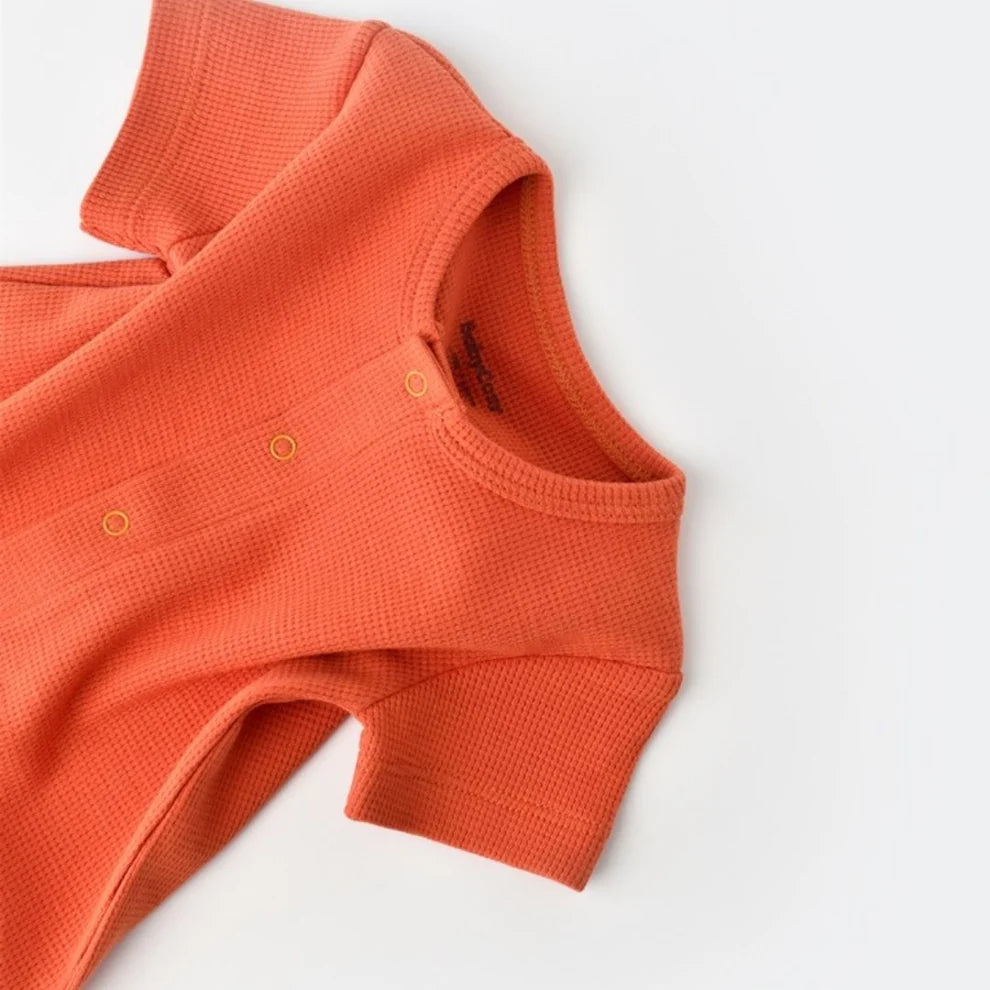 BabyCosy Unisex Orange Romper, 100% Organic Cotton
