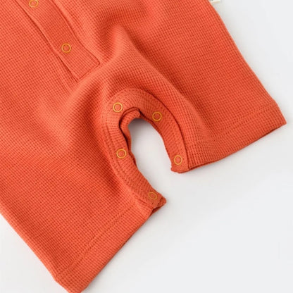 BabyCosy سالوبيت للجنسين بأكمام قصيرة بلون القرفة، قطن عضوي معتمد من GOTS
