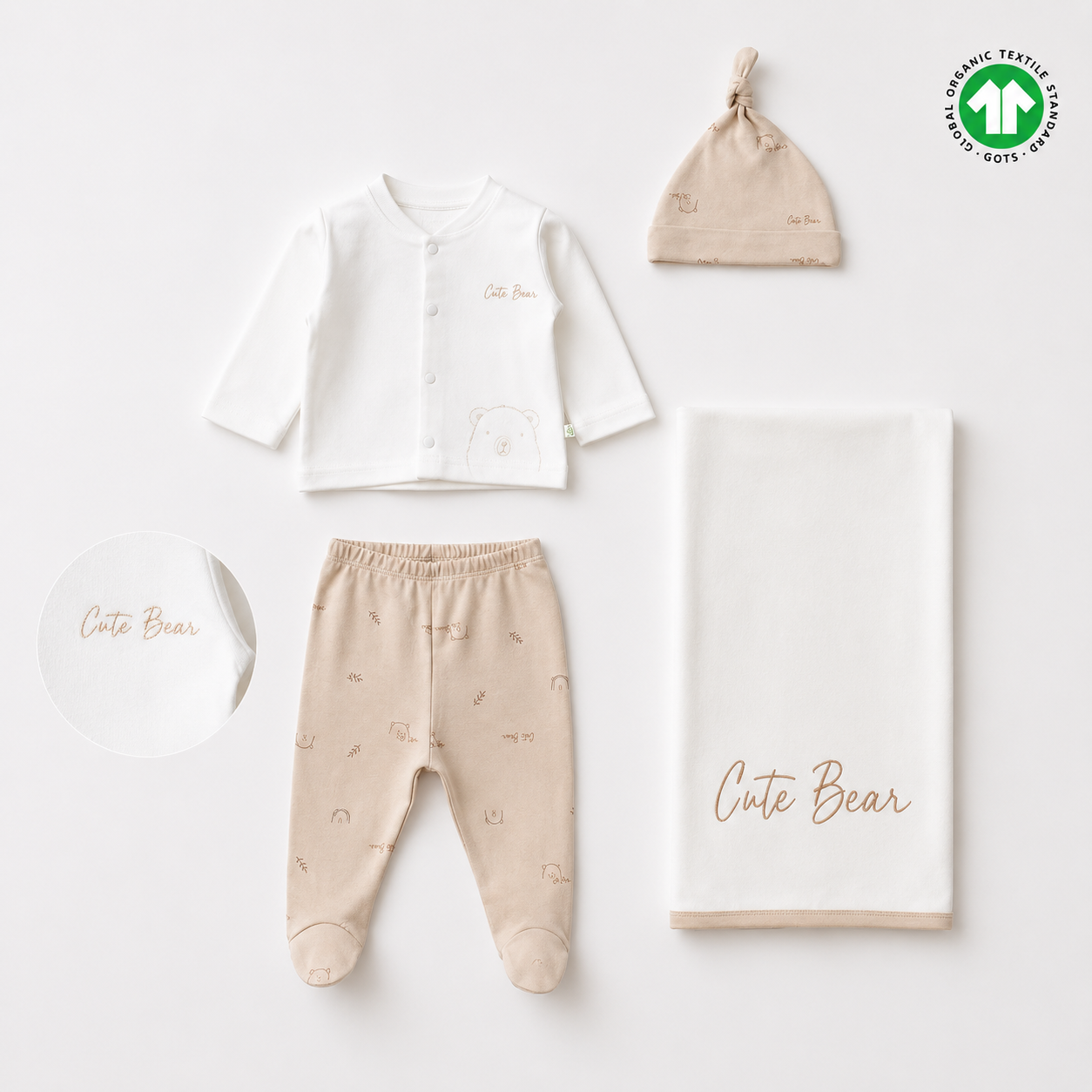 Biorganic 4 Pieces White and Beige Boy Hospital Set