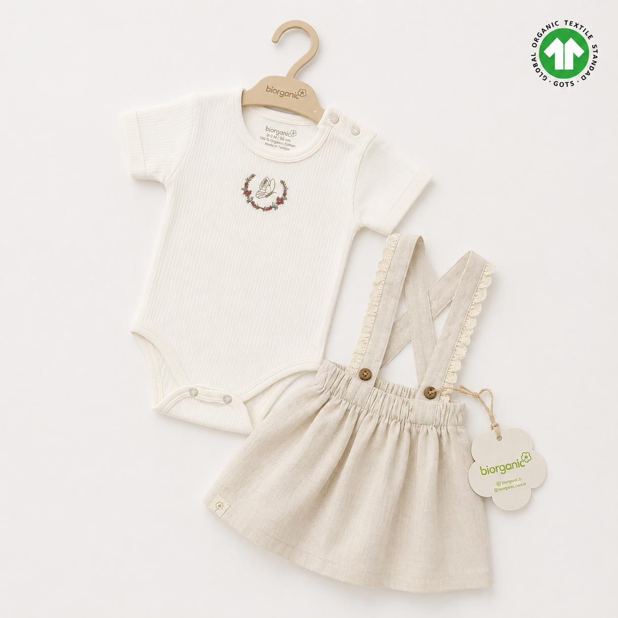 Biorganic Cotton Beige Bodysuit Dress