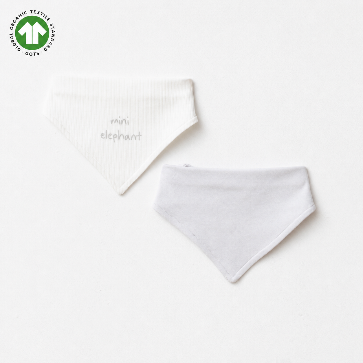 GOTS Certified Organic Cotton Blue and White Bibs Pack of 2 Pieces